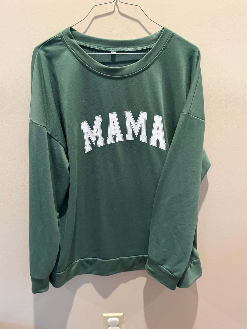 SHEIN Green MAMA Varsity Letter Crewneck Sweatshirt Size XL